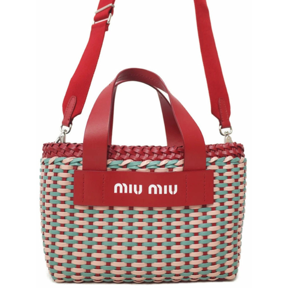 Miu Miu Intreccio Leather Handbag